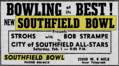 Southfield Bowl - Jan 1964 Ad